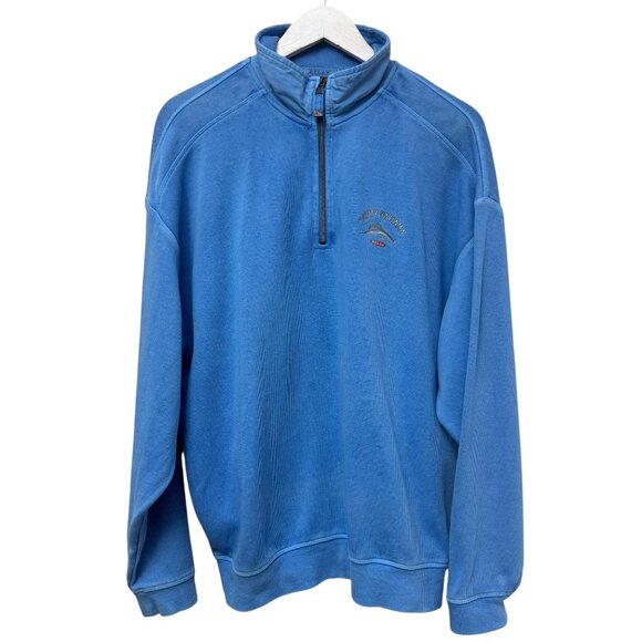 Tommy Bahama Other - Tommy Bahama Blue 1/4 Zip Pullover Mens Large Sweatshirt Relax Logo Casual Nauti